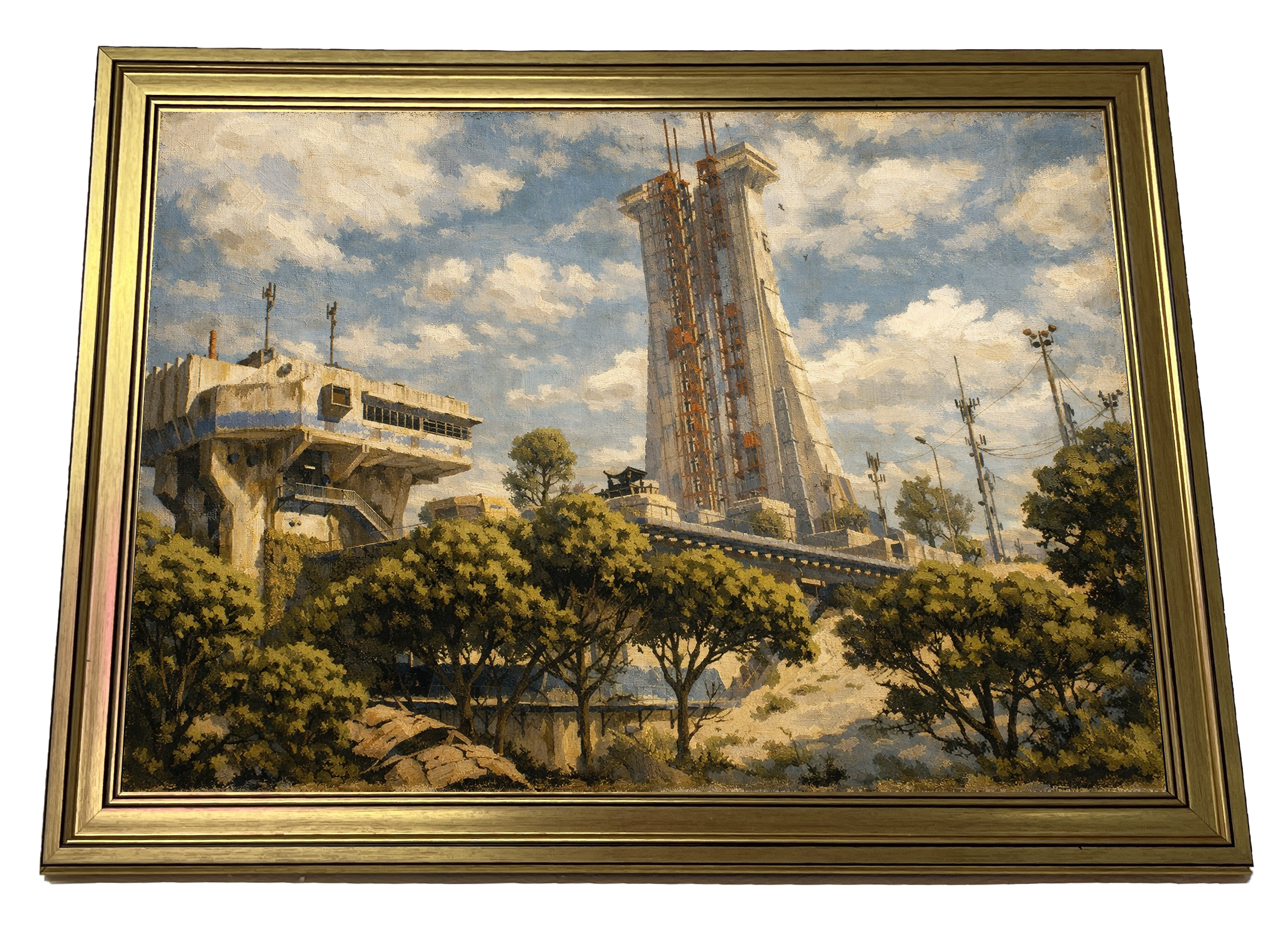 Spaceport The Last Signal Arc Raiders inspired sci fi wall art poster