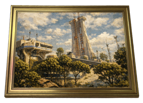Spaceport The Last Signal Arc Raiders inspired sci fi wall art poster