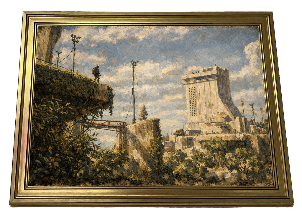 Dam Battlegrounds Before The Lightning Strikes Arc Raiders inspired sci fi wall art