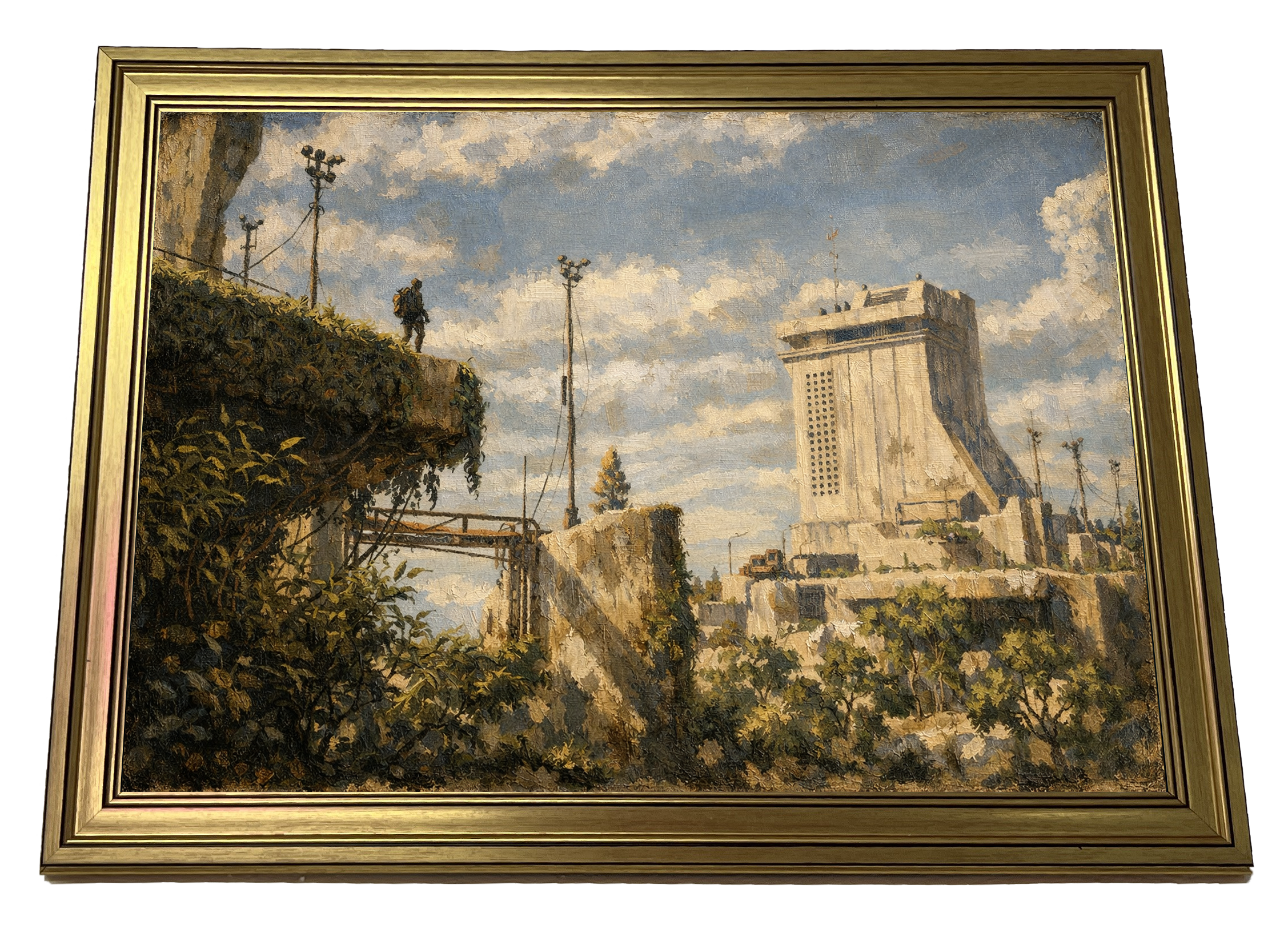 Dam Battlegrounds Before The Lightning Strikes Arc Raiders inspired sci fi wall art