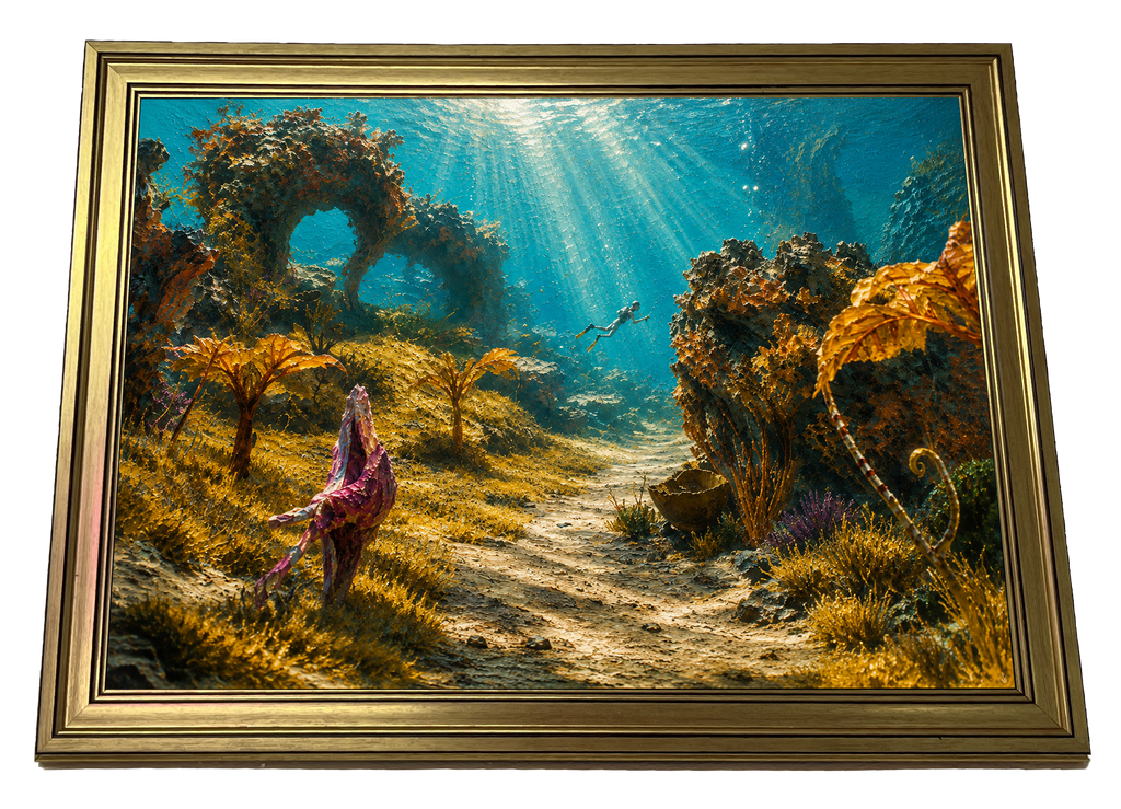 Ozean Eden Subnautica 2 inspired underwater gaming wall art poster